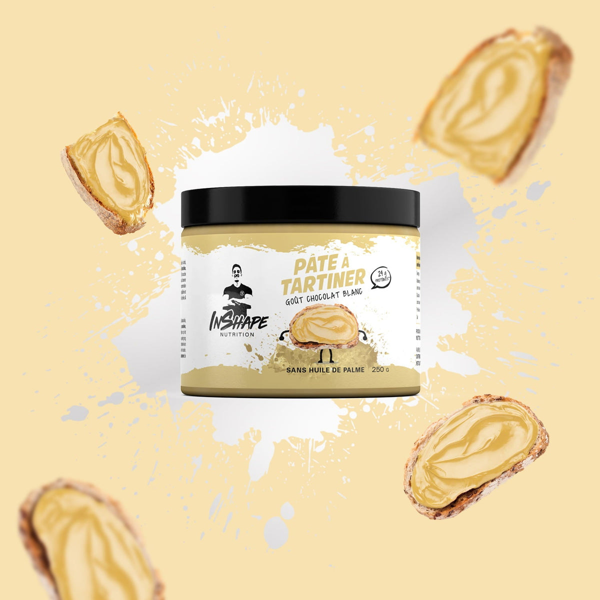 Pâte à tartiner chocolat blanc — lot de 2 pots de 250 g